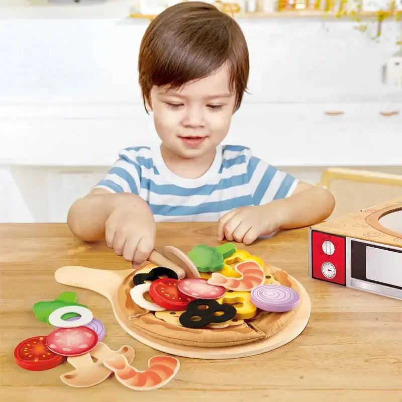 Perfect Pizza Wooden Playset Kids Kitchen Pizza Oven & Delivery Box