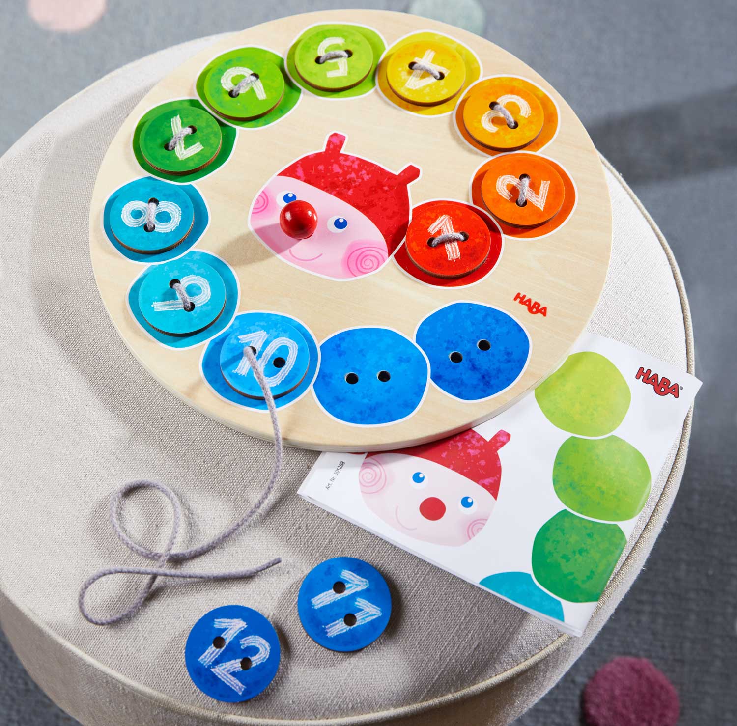 Rainbow Caterpillar Counting Threading Game | Casita Creativa