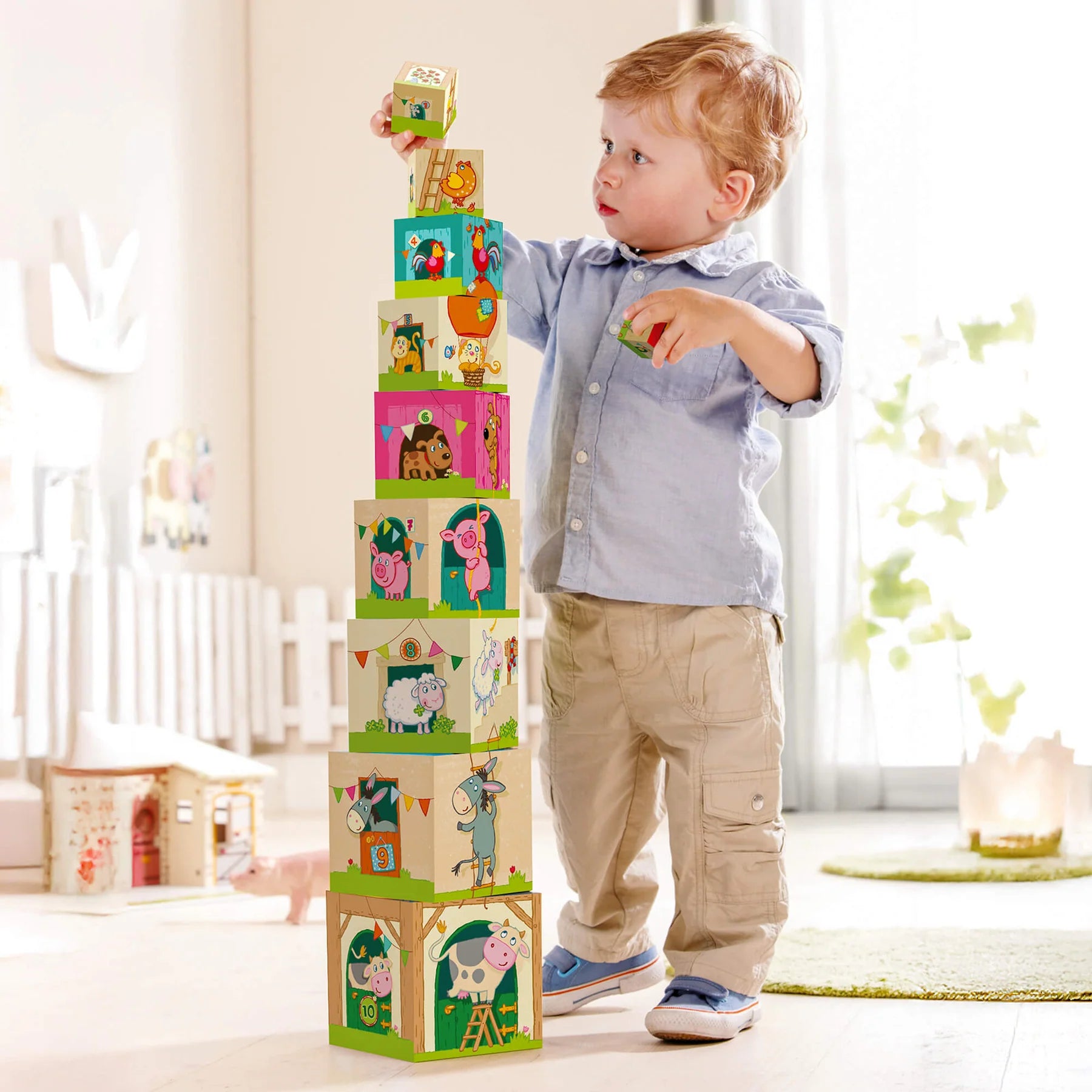 On the Farm Cardboard Stacking & Nesting Cubes