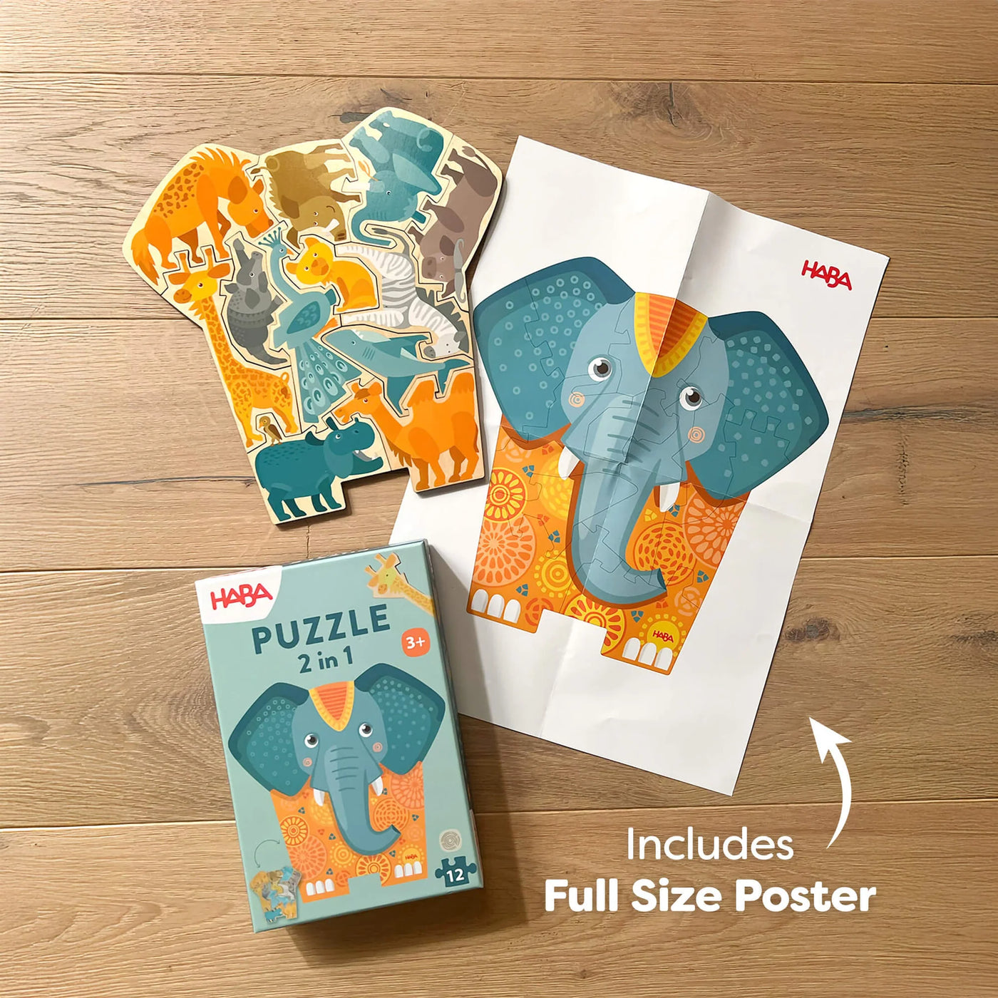 Elephant 2-in-1 Wooden Puzzle